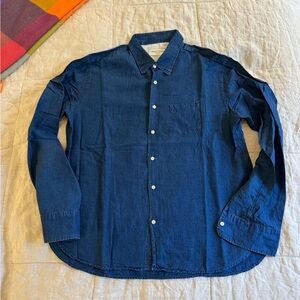 Officine Generale Indigo Button-Down Shirt
